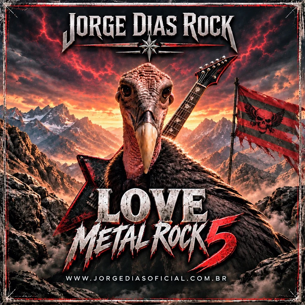 Capa oficial do novo álbum Love Metal Rock 5 de Jorge Dias Rock